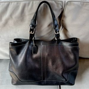COACH Vintage Black Pebble Leather PNP LTH Tote Purse With Tags